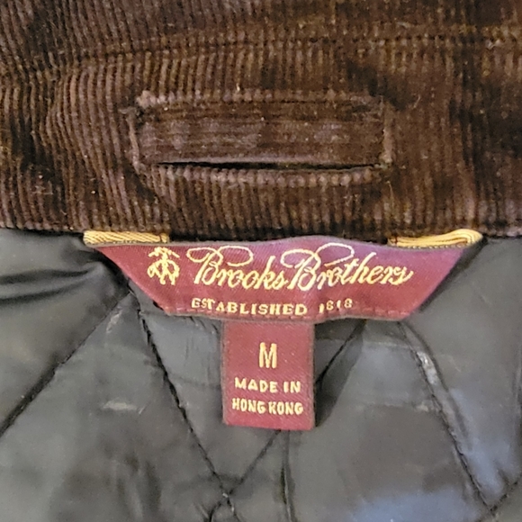 BROOKS BROTHERS Diamond Quilted Barn Coat Navy Blue - Size Medium - Picture 6 of 7